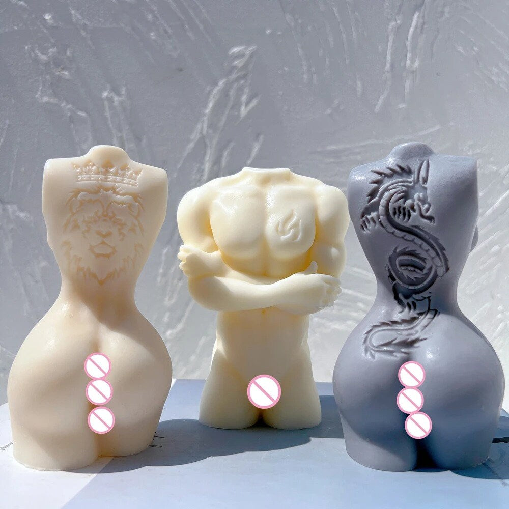 Man Woman Body Silicone Candle Mold