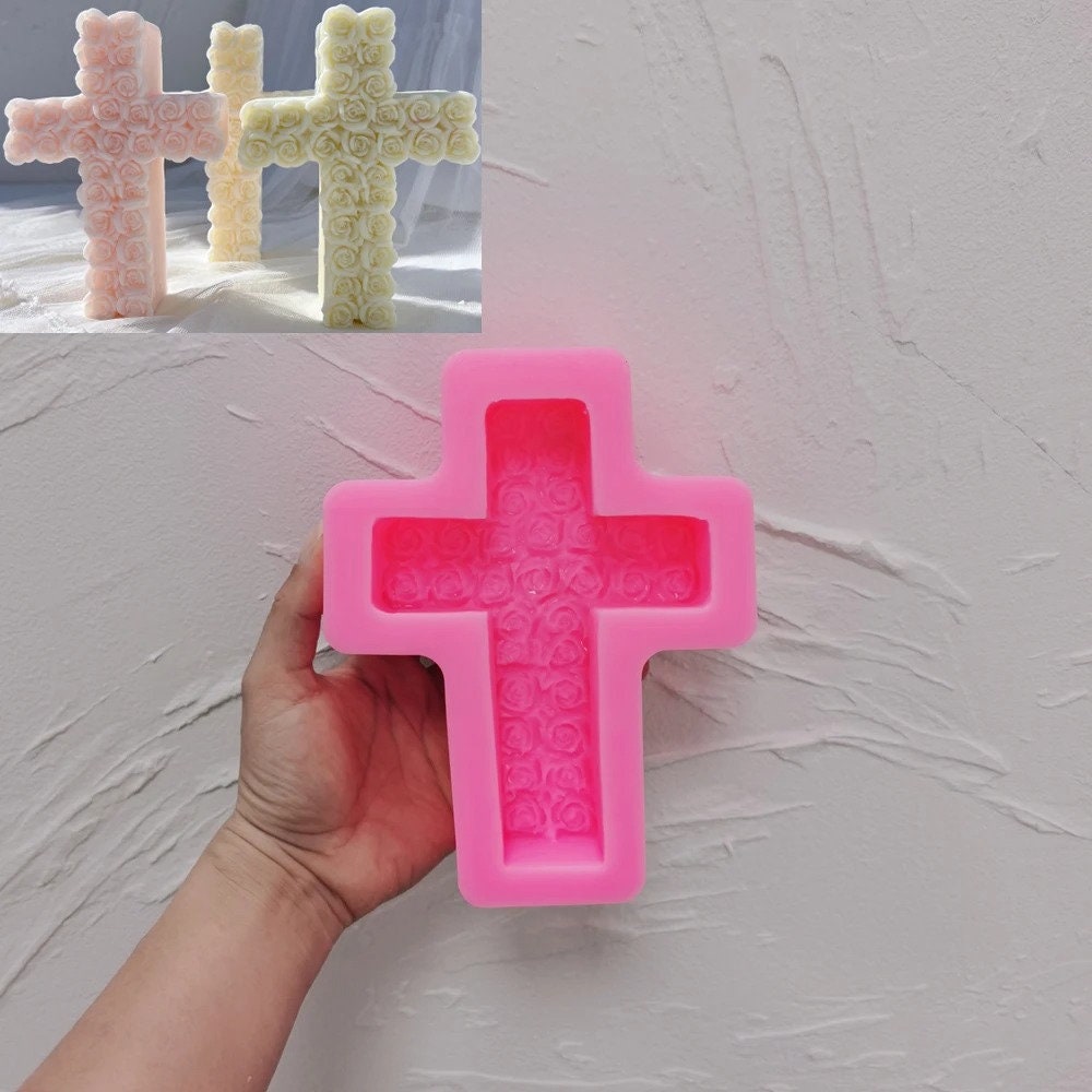 Rose Cross Silicone Candle Mold