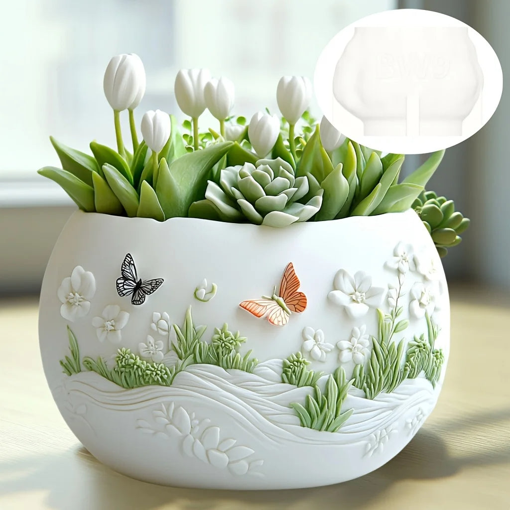 Beautiful Butterflies Succulent Plant Pot Mold Casting