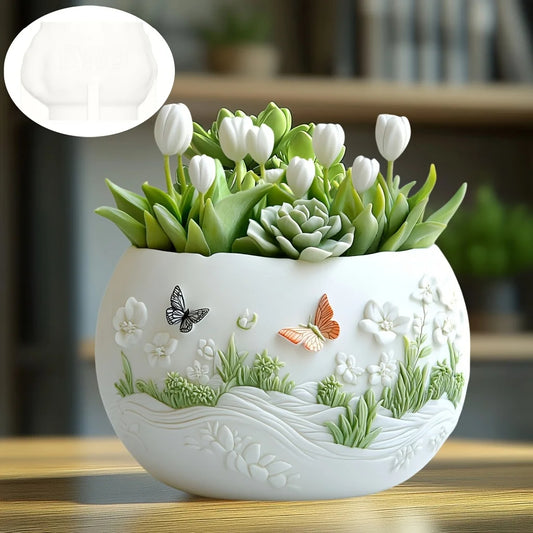 Beautiful Butterflies Succulent Plant Pot Mold Casting
