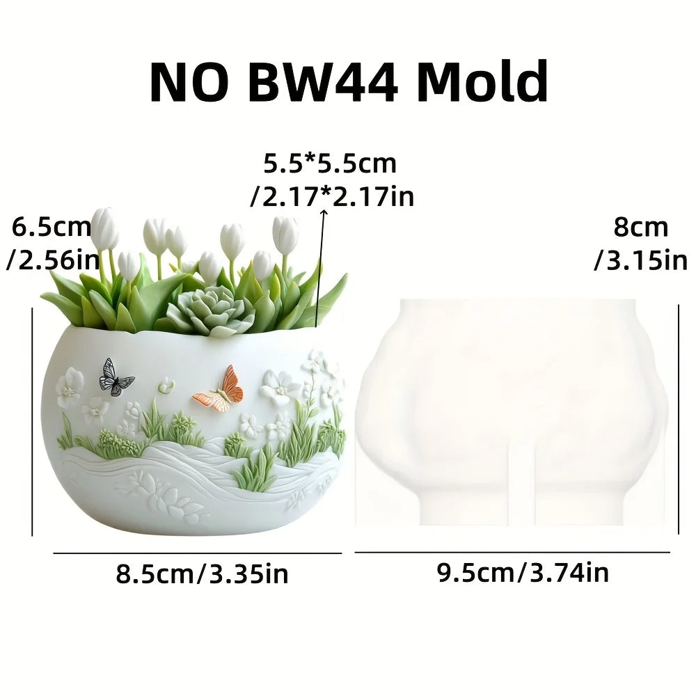 Beautiful Butterflies Succulent Plant Pot Mold Casting