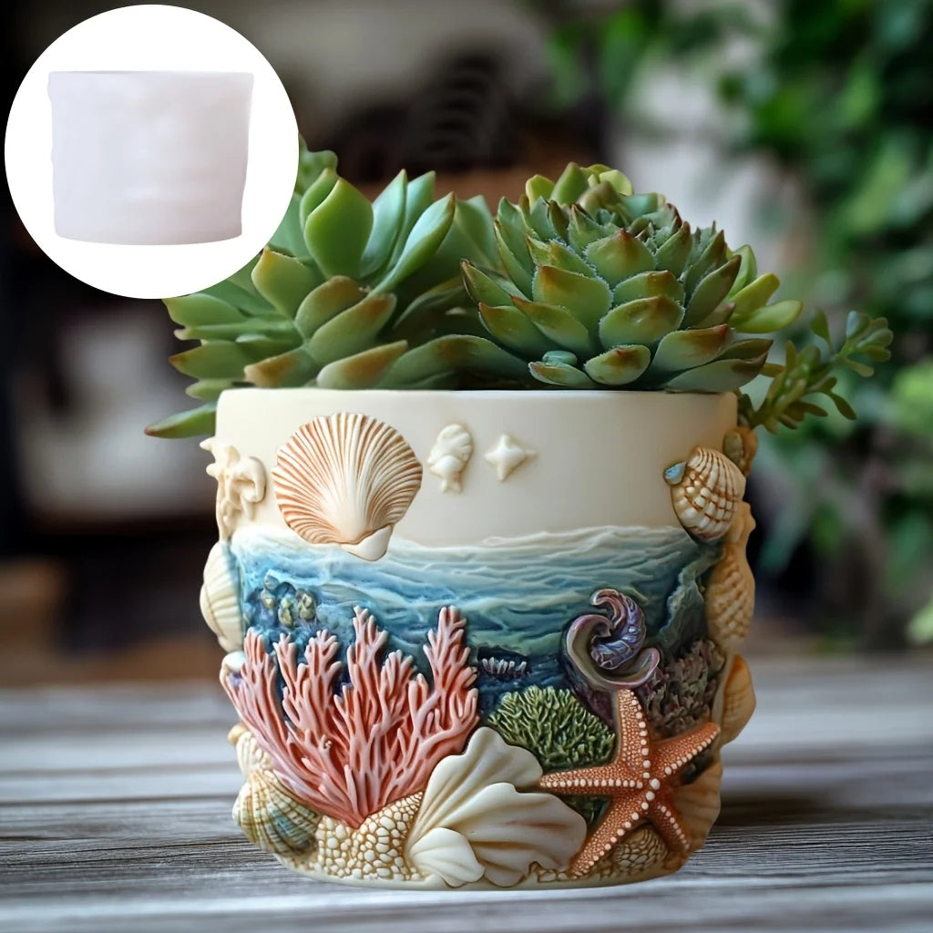 Marine Life Succulent Plant Pot Mold Casting