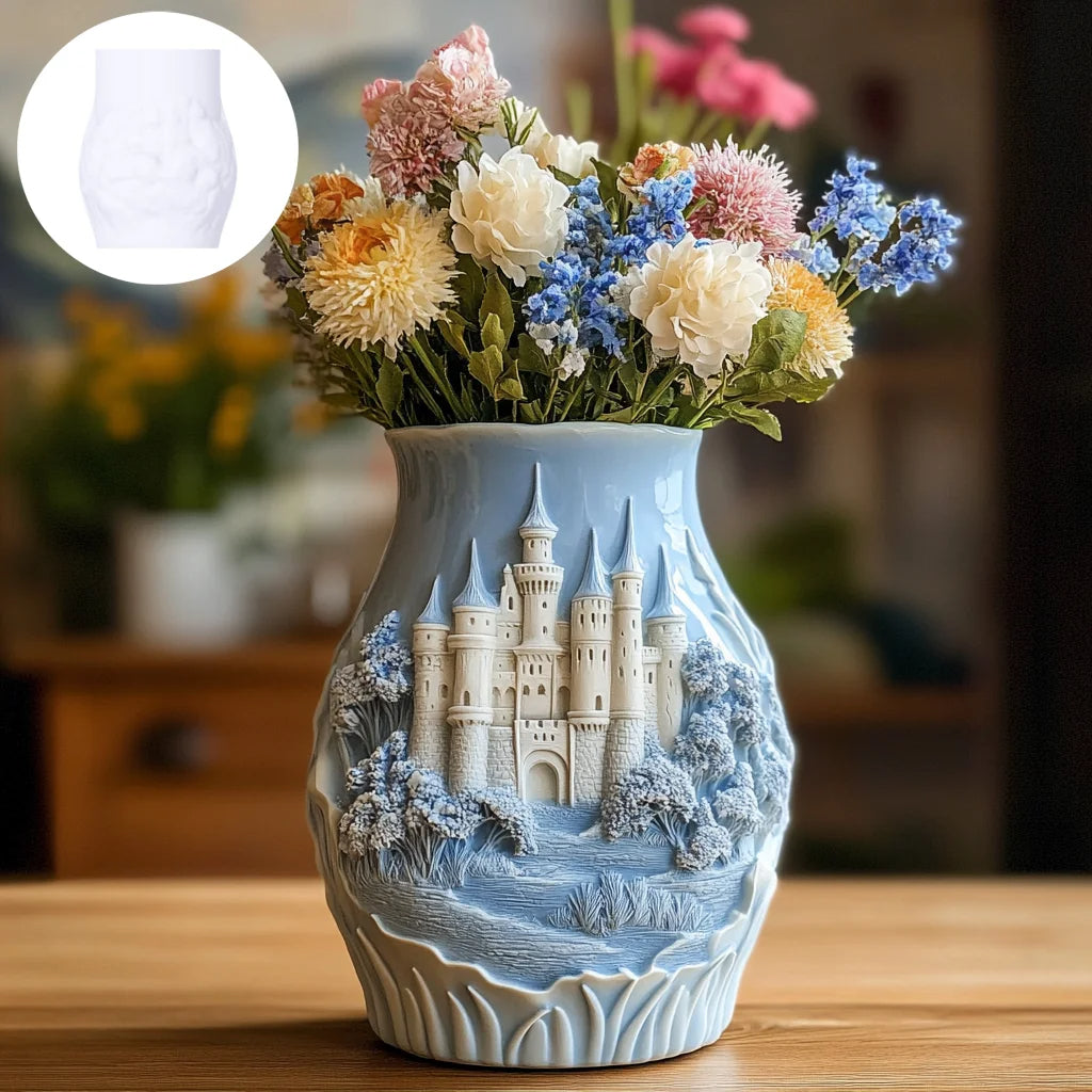 Beautiful Castle Flower Vase Pot Mold Casting