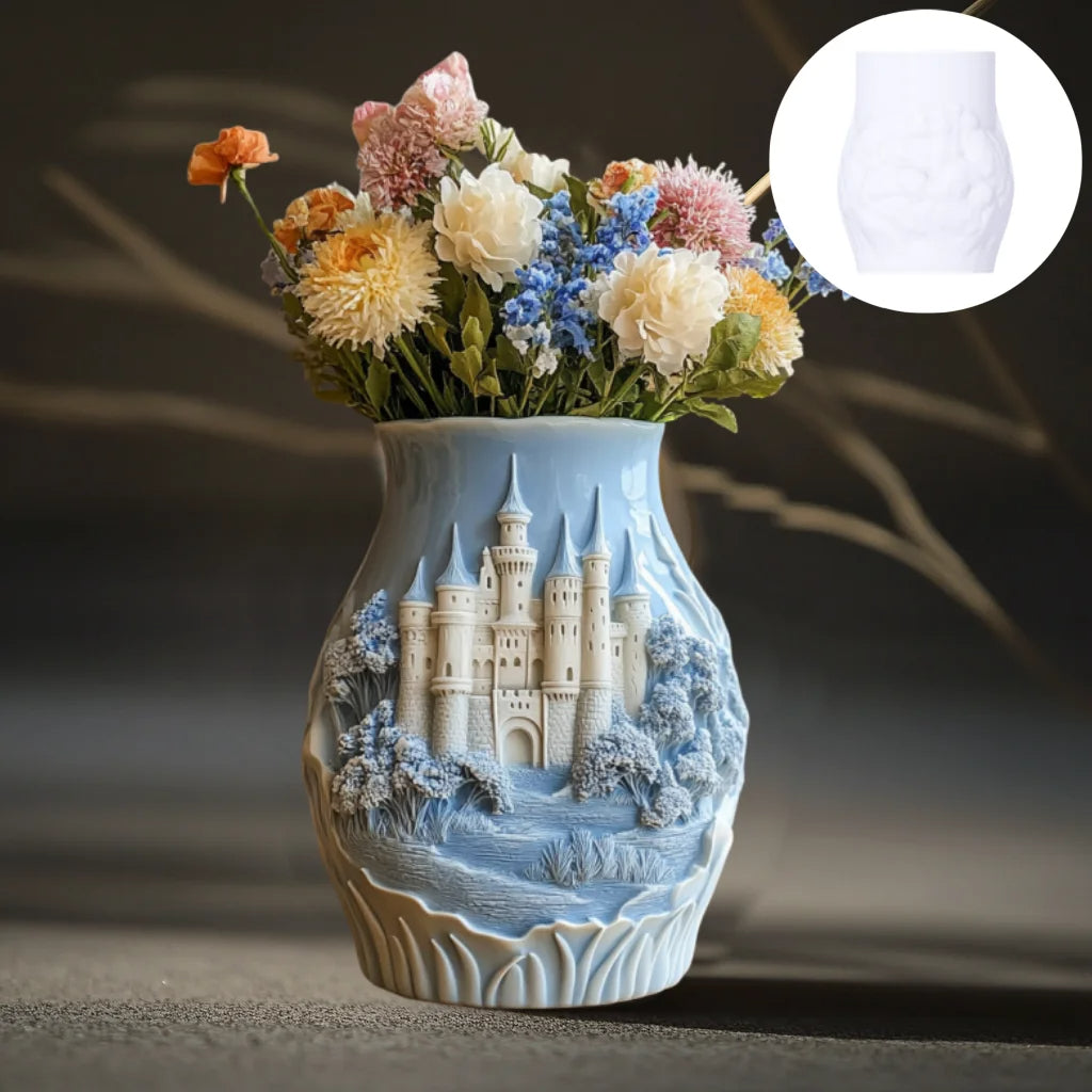 Beautiful Castle Flower Vase Pot Mold Casting
