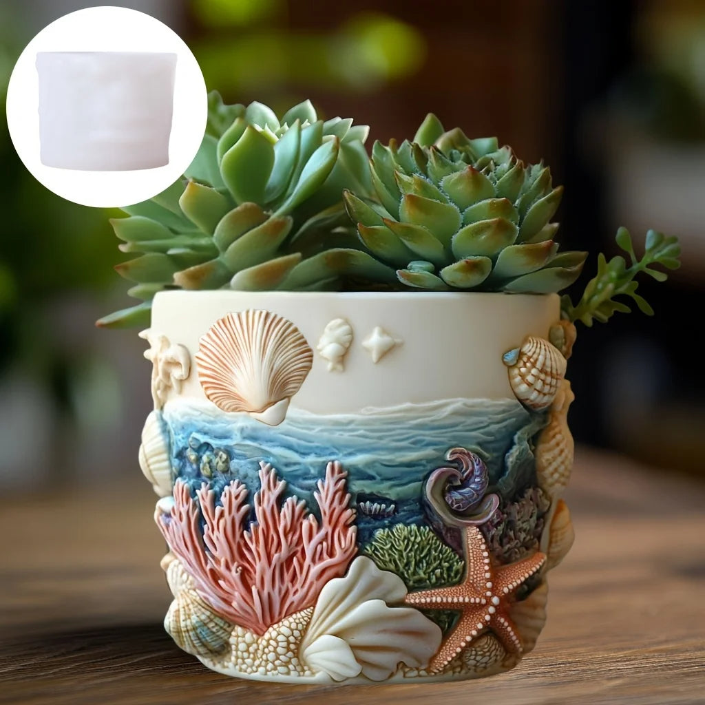 Marine Life Succulent Plant Pot Mold Casting