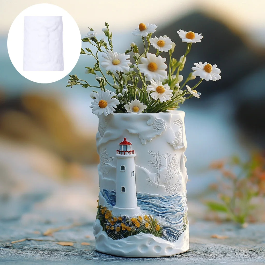 Beautiful Light House Vase Pot Mold Casting