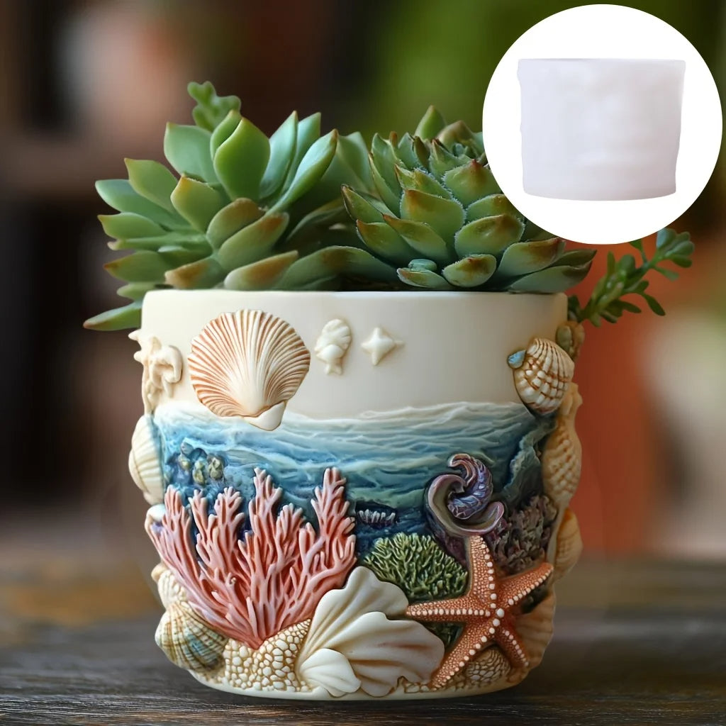 Marine Life Succulent Plant Pot Mold Casting