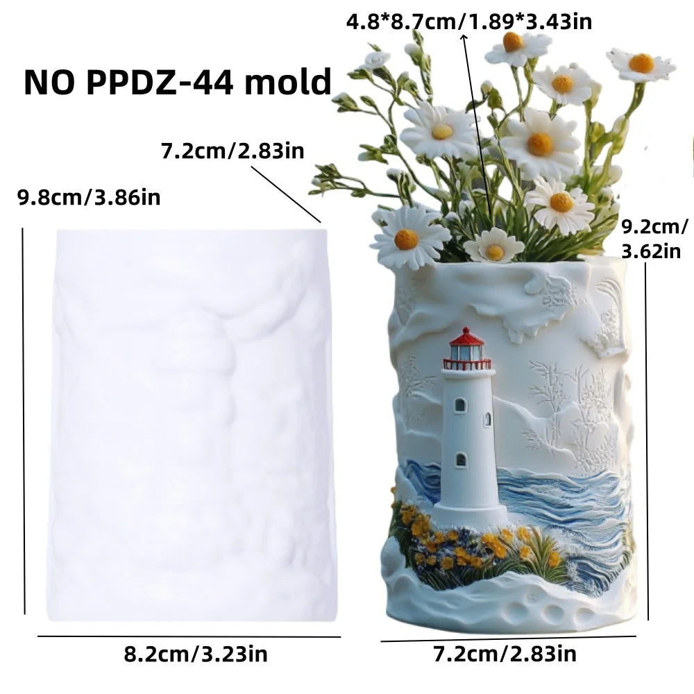 Beautiful Light House Vase Pot Mold Casting