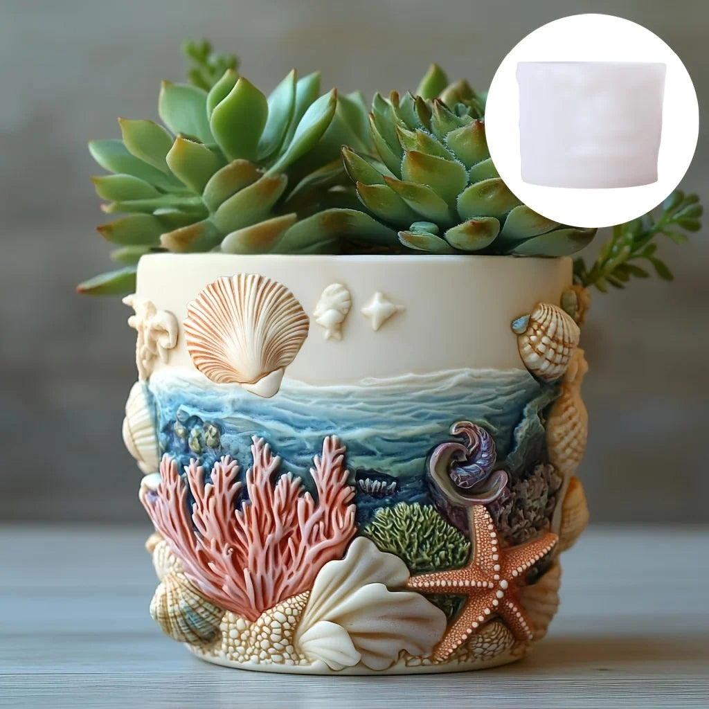 Marine Life Succulent Plant Pot Mold Casting