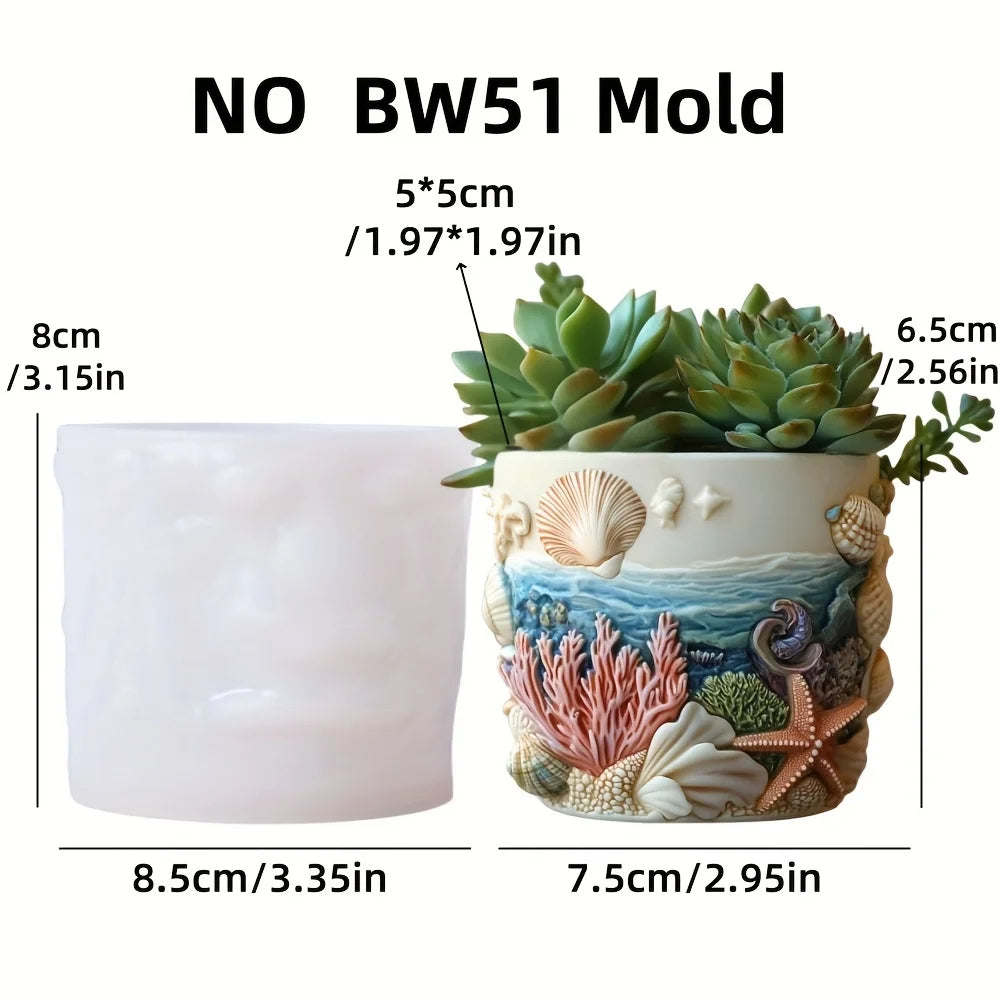 Marine Life Succulent Plant Pot Mold Casting