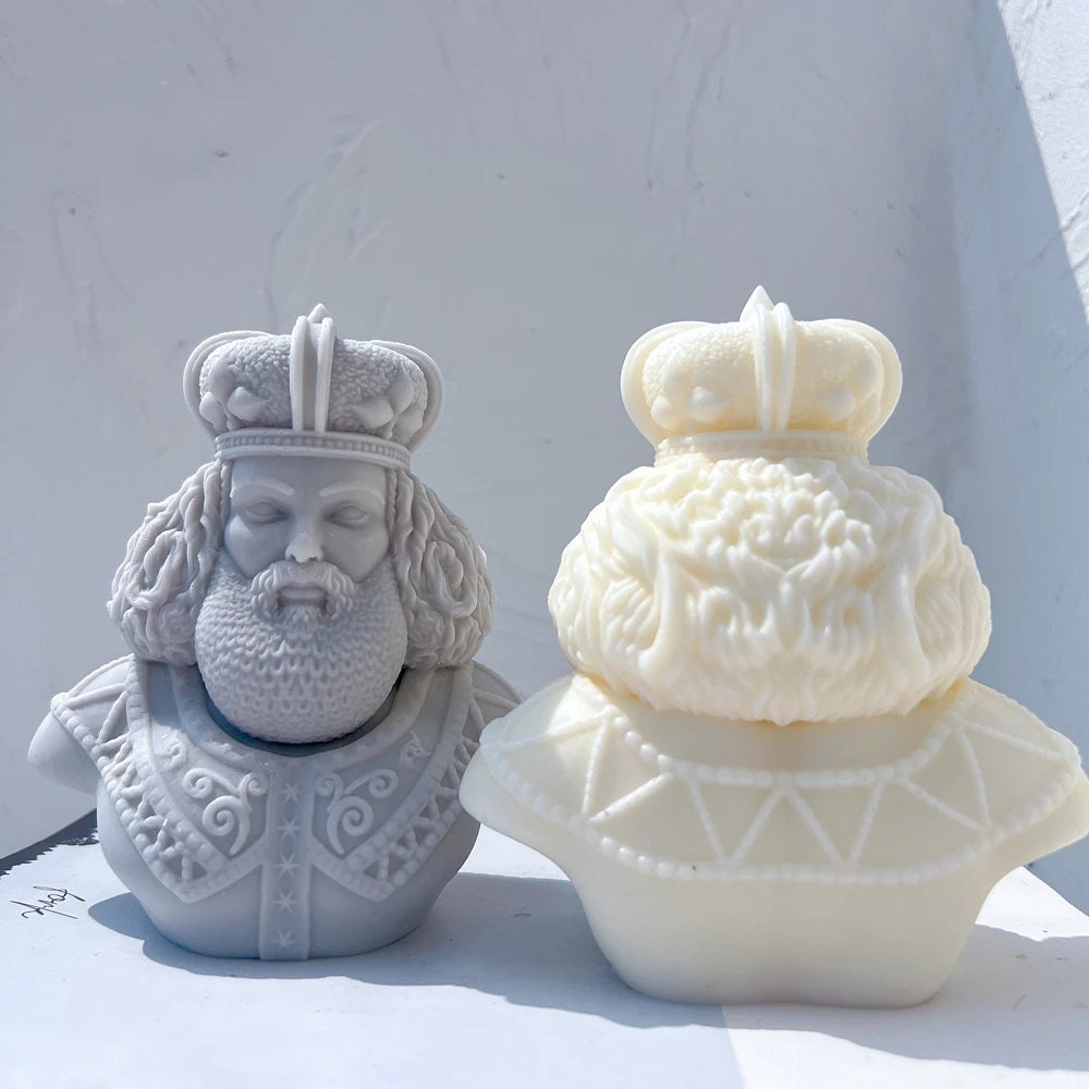 King and Queen Greeek Statue Silicone Candle Mold