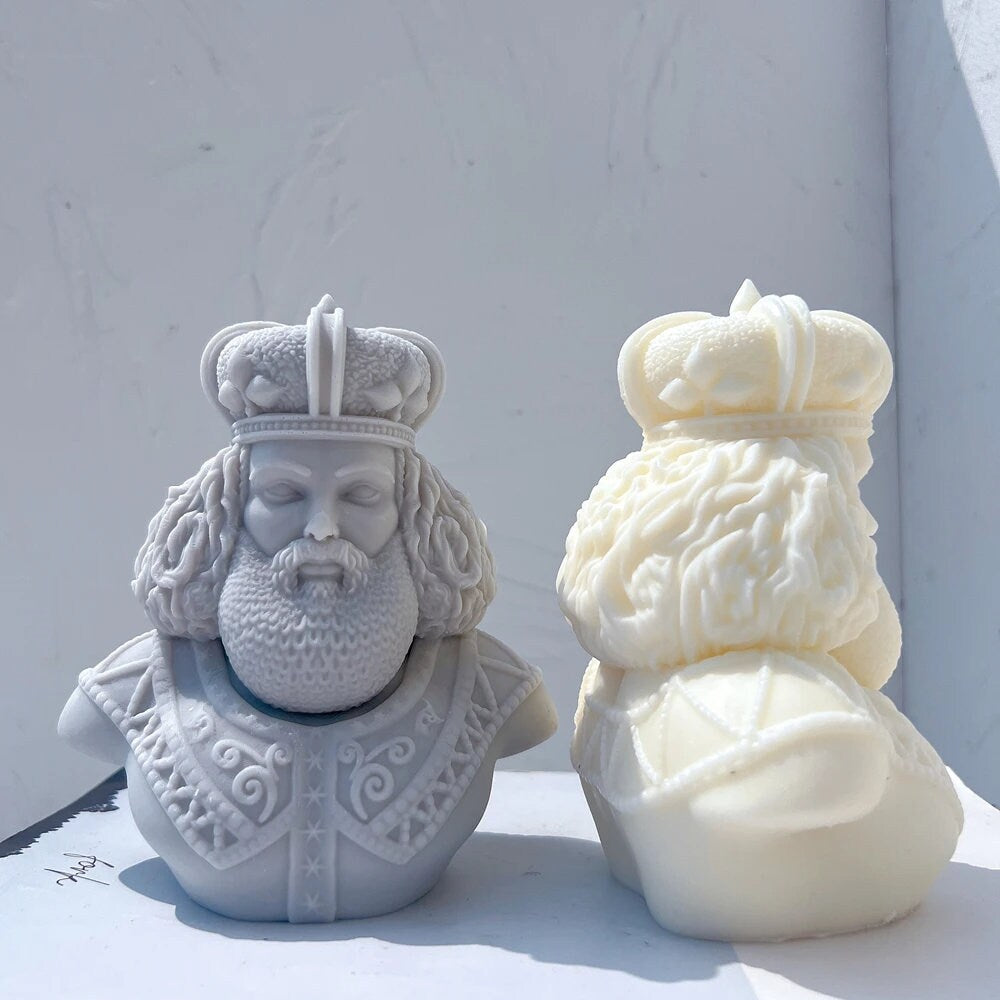 King and Queen Greeek Statue Silicone Candle Mold