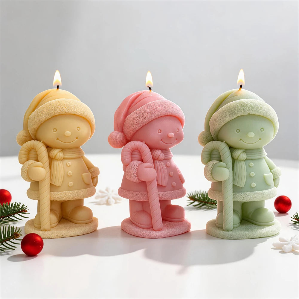 Christmas Gingerbread Snowman Candle Mold