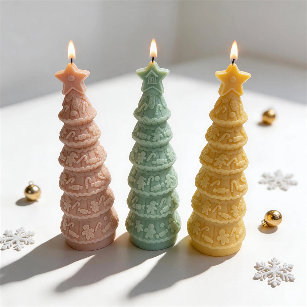 Gingerbread Christmas Tree Silicone Candle Mold