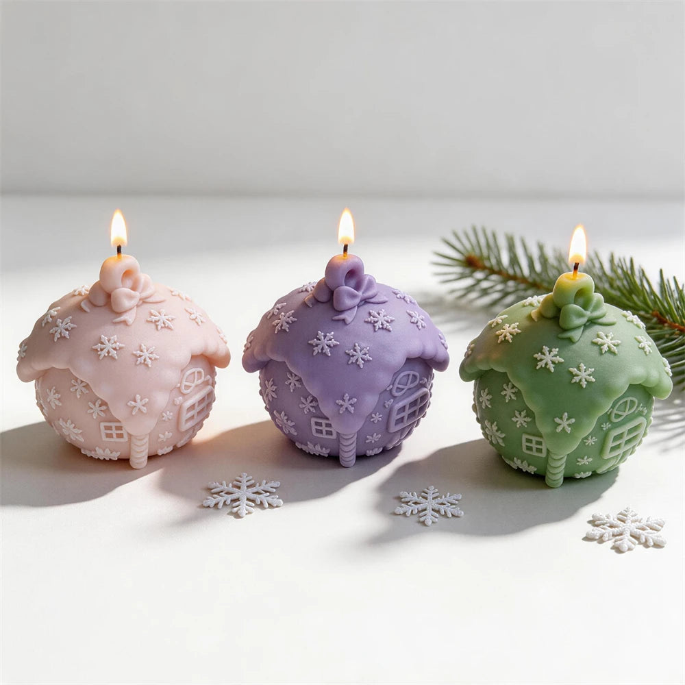 Gingerbread Christmas Ball Silicone Candle Mold