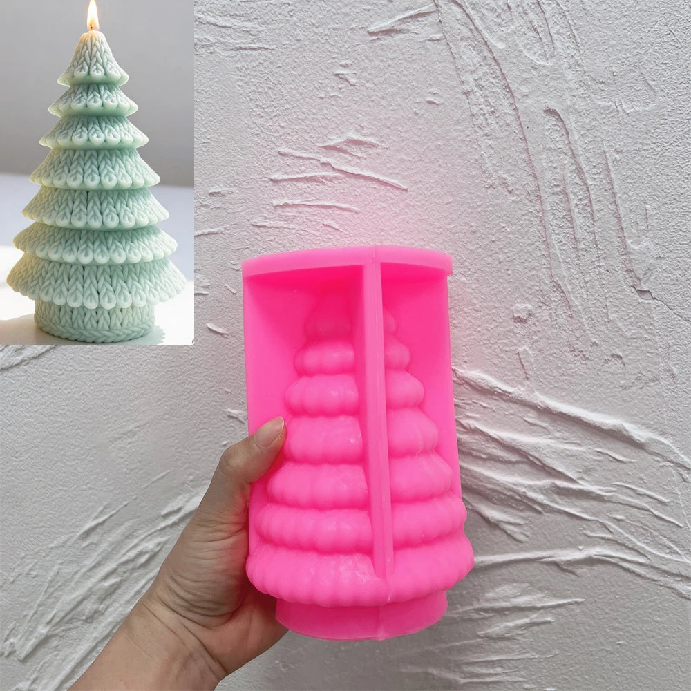 Knit Christmas Tree Silicone Candle Mold