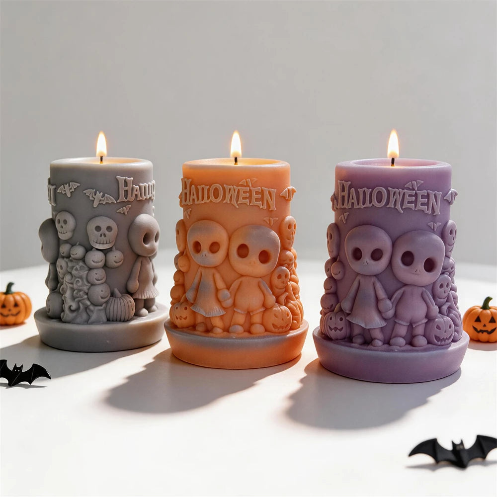Halloween Pumpkin Ghost Pillar Silicone