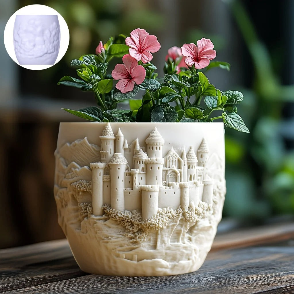 Big Castle Succulent Pot Mold Casting