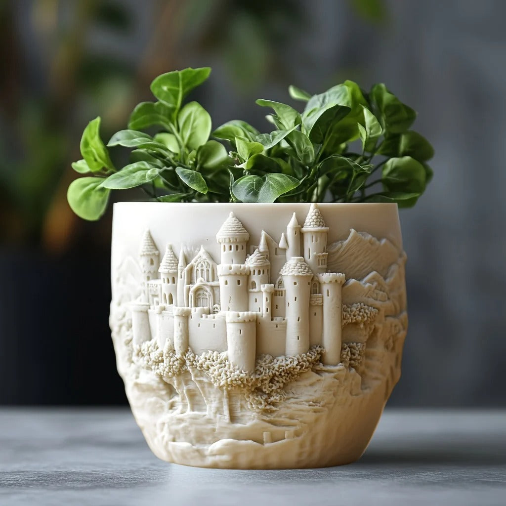 Big Castle Succulent Pot Mold Casting