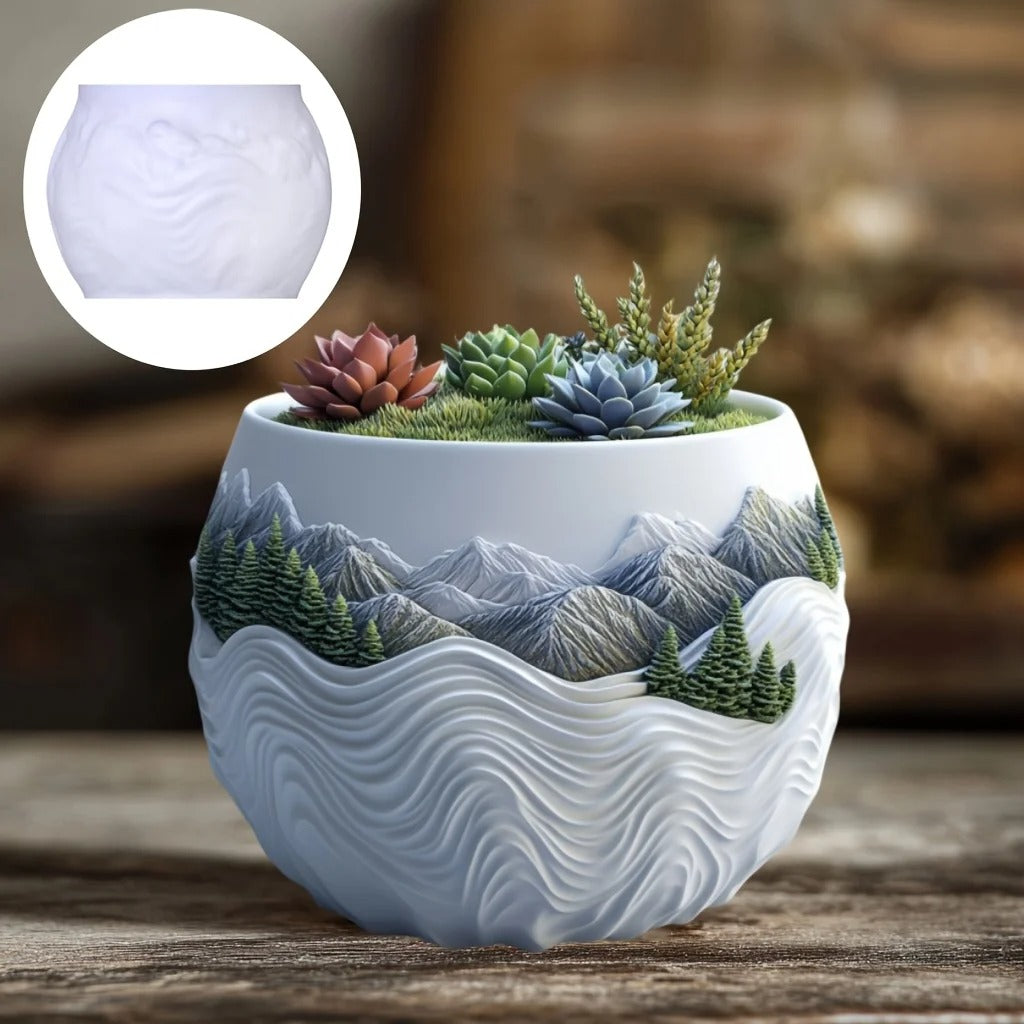 Mountain Succulent Pot Mold Casting