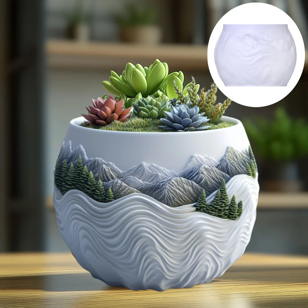 Mountain Succulent Pot Mold Casting