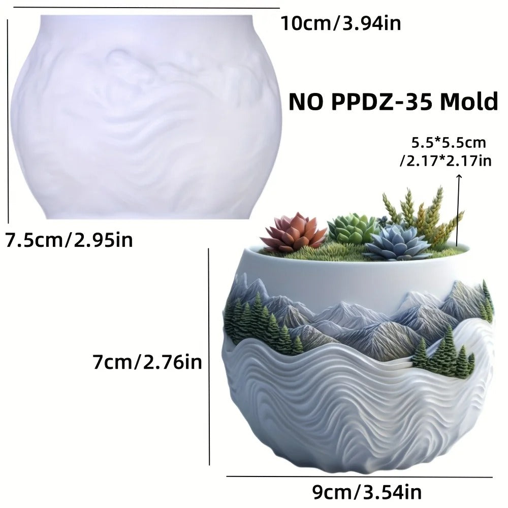 Mountain Succulent Pot Mold Casting