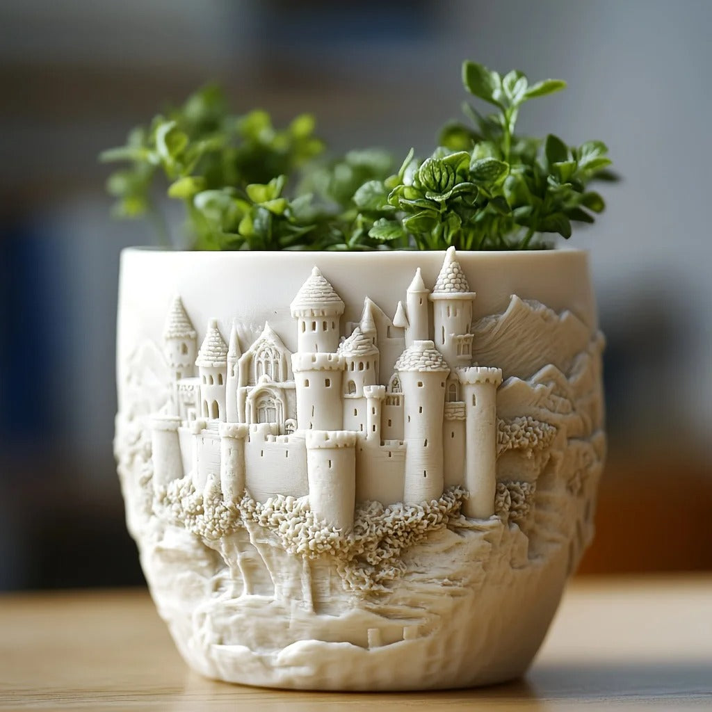 Big Castle Succulent Pot Mold Casting