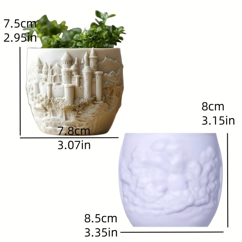 Big Castle Succulent Pot Mold Casting