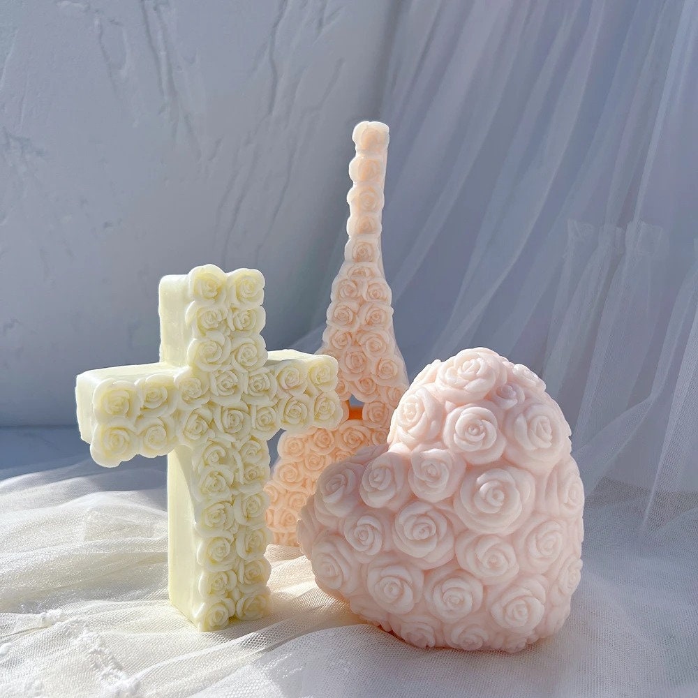 Rose Cross Silicone Candle Mold