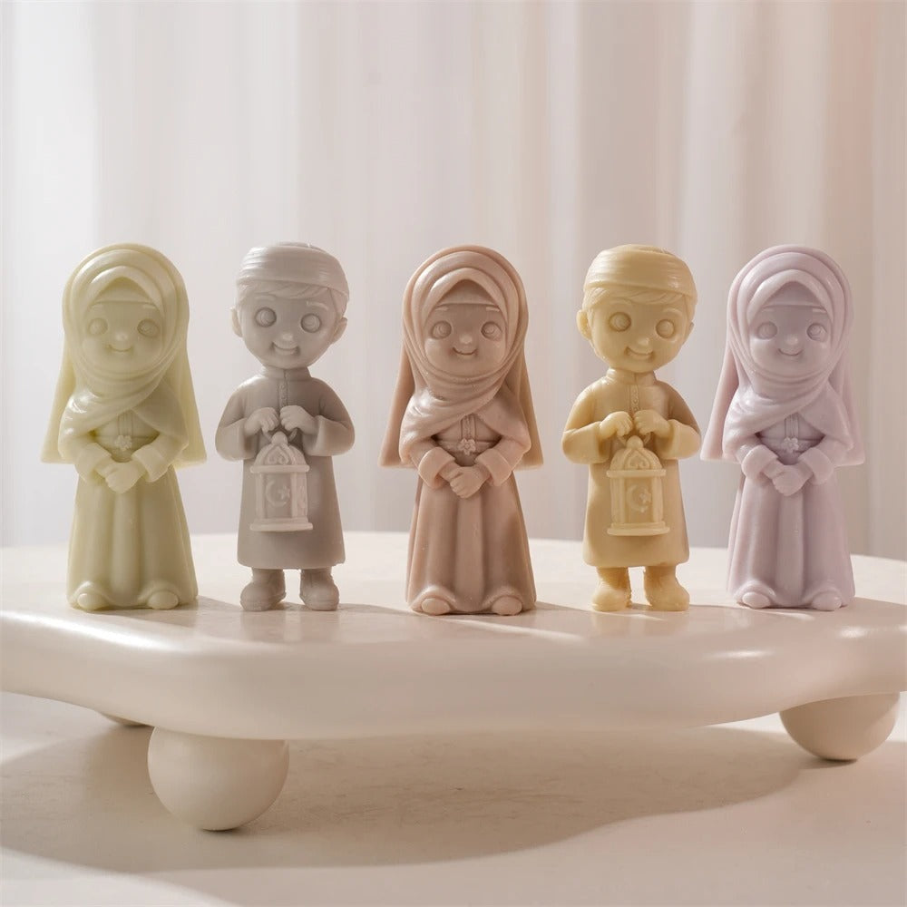 Ramadan Kareem Girl Boy Figurine Silicone Mold