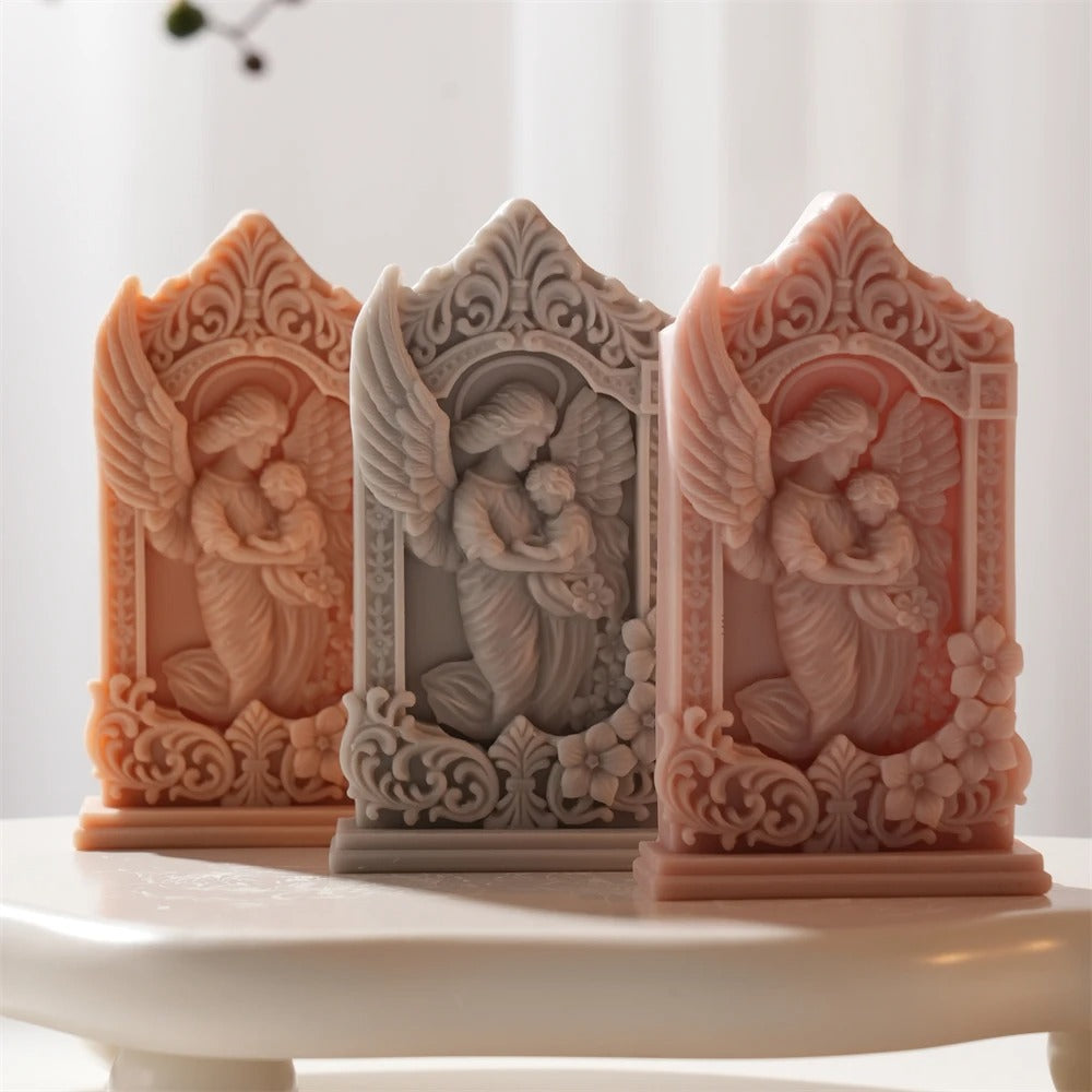 Mother and Baby Angel Silicone Mold - Candle Mold Supplies