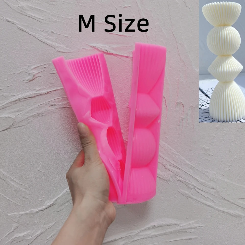 Ribbed Pillar Candle Silicone Mold