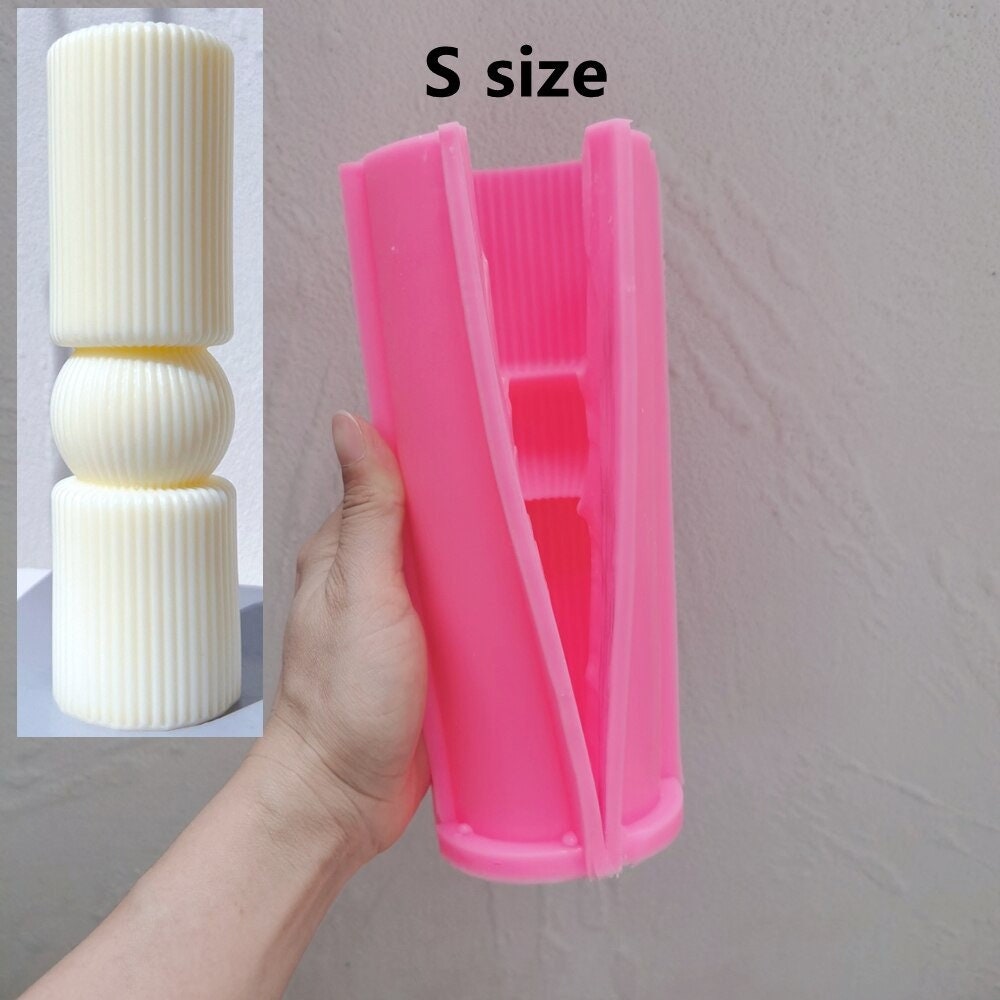 Twist Ribbed Pillar Candle Mold
