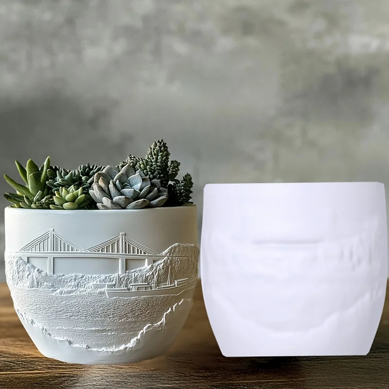 Golden Gate Bridge Succulent Plant Pot Mold Casting
