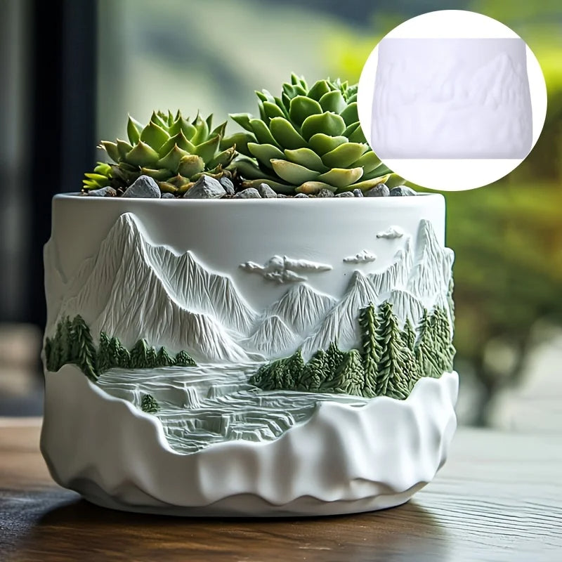 Mountain View Succulent Pot Mold Casting