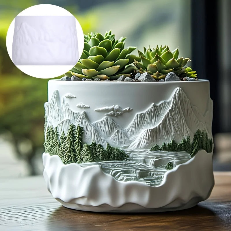 Mountain View Succulent Pot Mold Casting