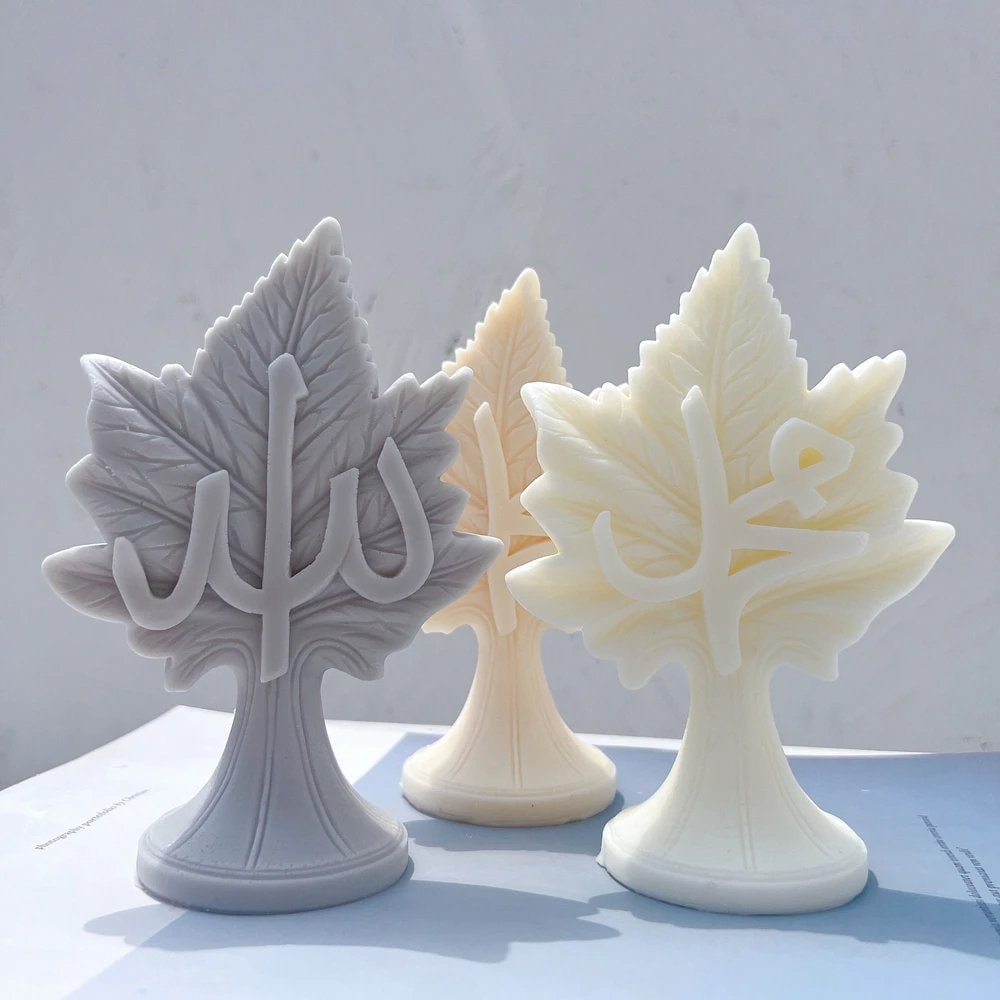 Leaf Allah Mohammad Candle Silicone Mold