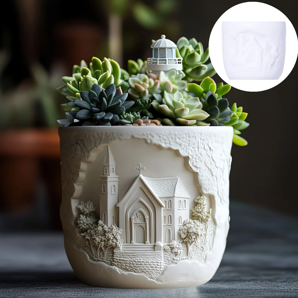 Church Succulent Pot Mold Casting