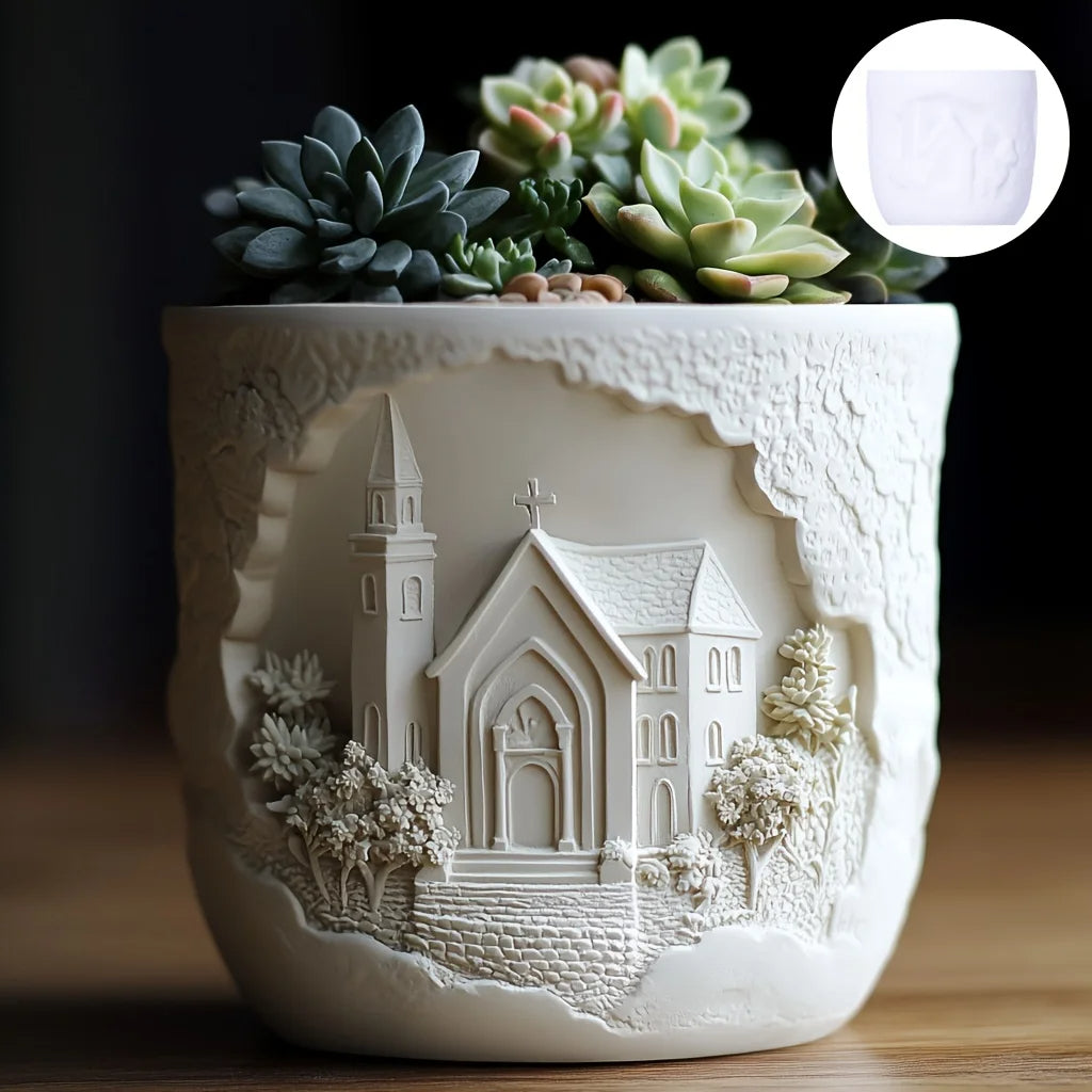 Church Succulent Pot Mold Casting