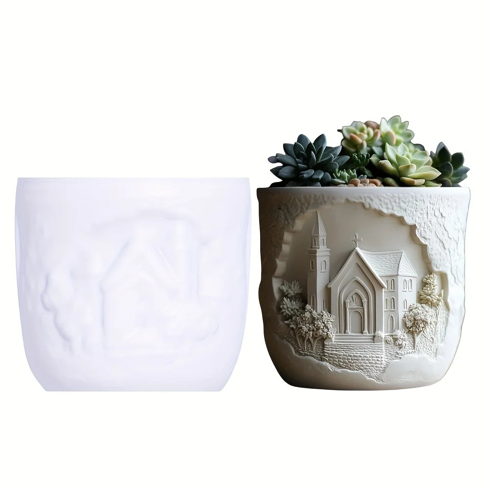 Church Succulent Pot Mold Casting