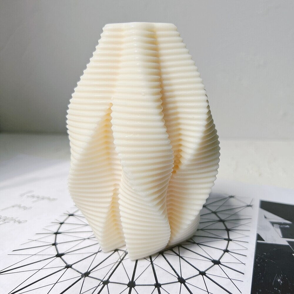 Ribbed Swirl Silicone Candle Mold | Swirl Mold