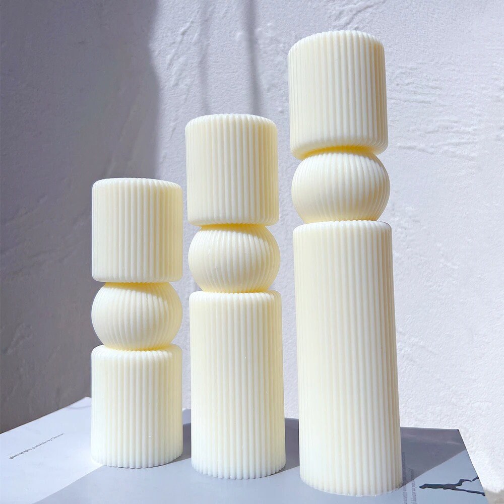 Twist Ribbed Pillar Candle Mold