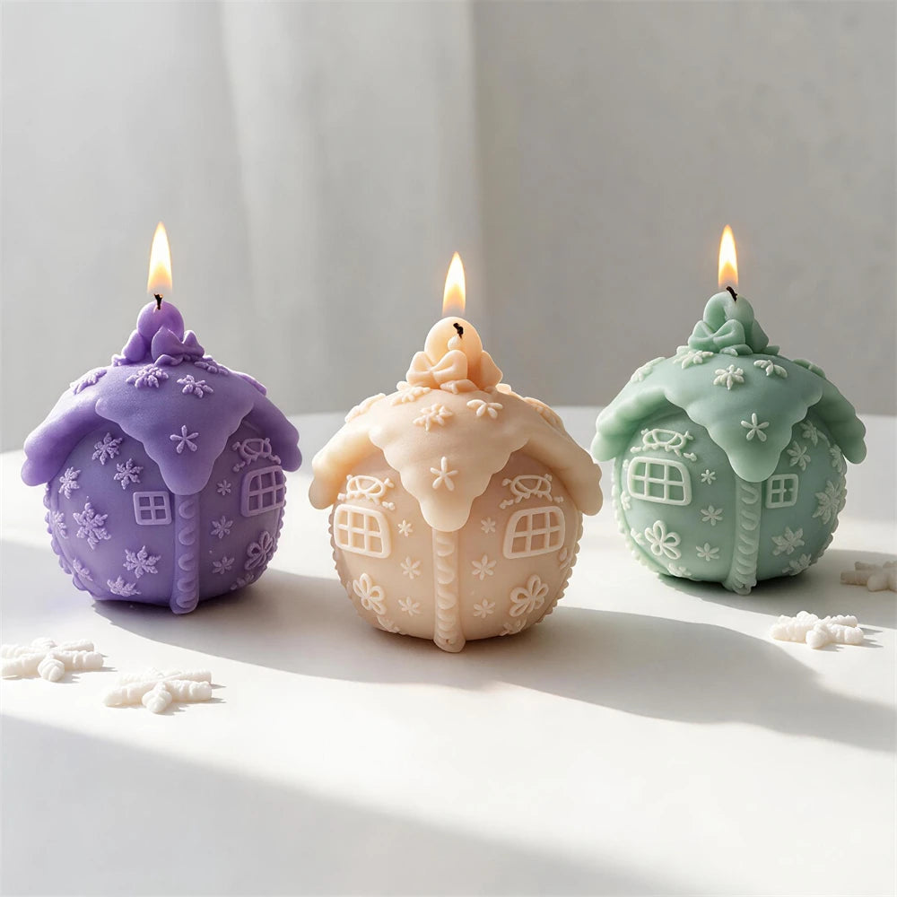 Gingerbread Christmas Ball Silicone Candle Mold
