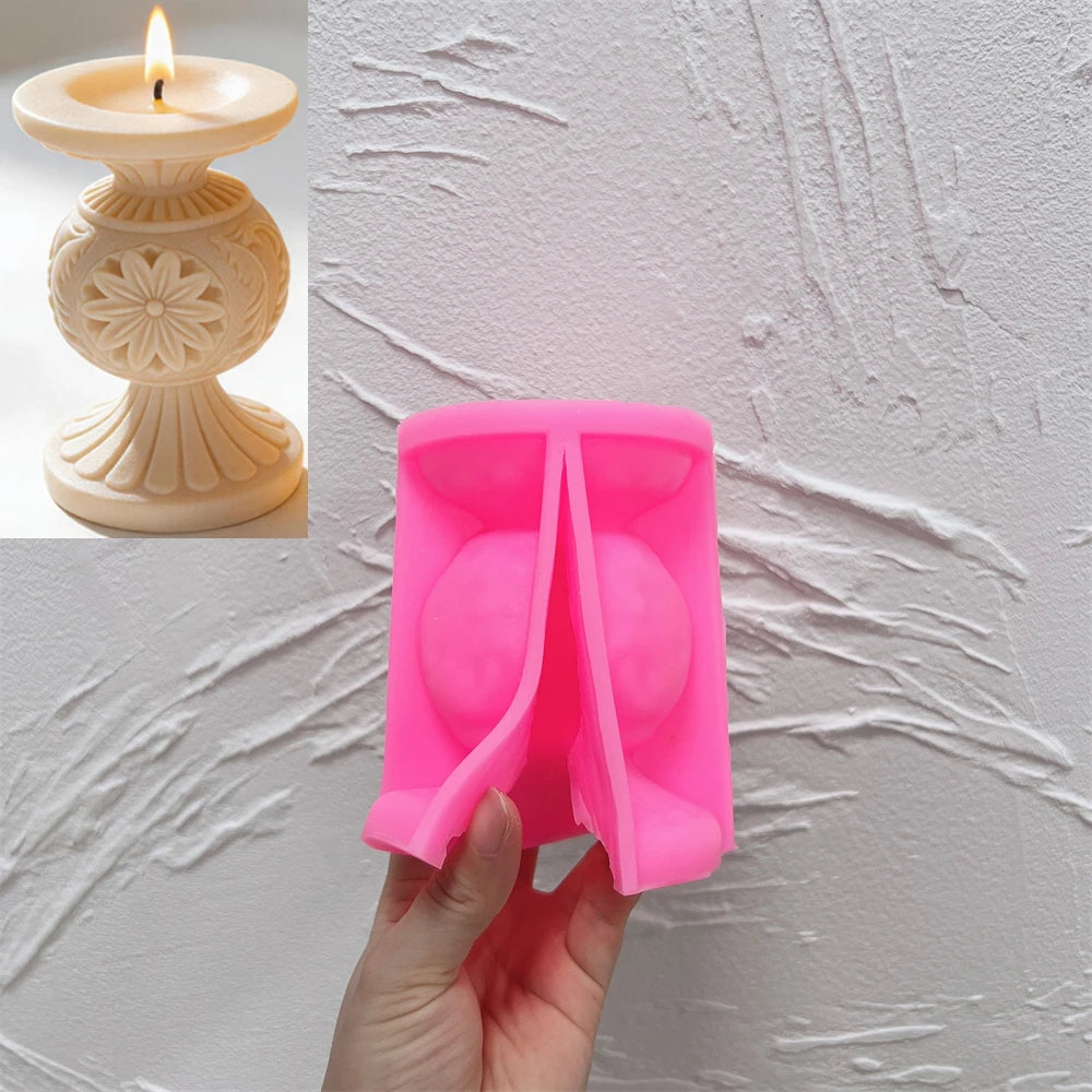 Christmas Pillar Silicone Mold – 2 Sizes for Candle Making, Resin & Concrete