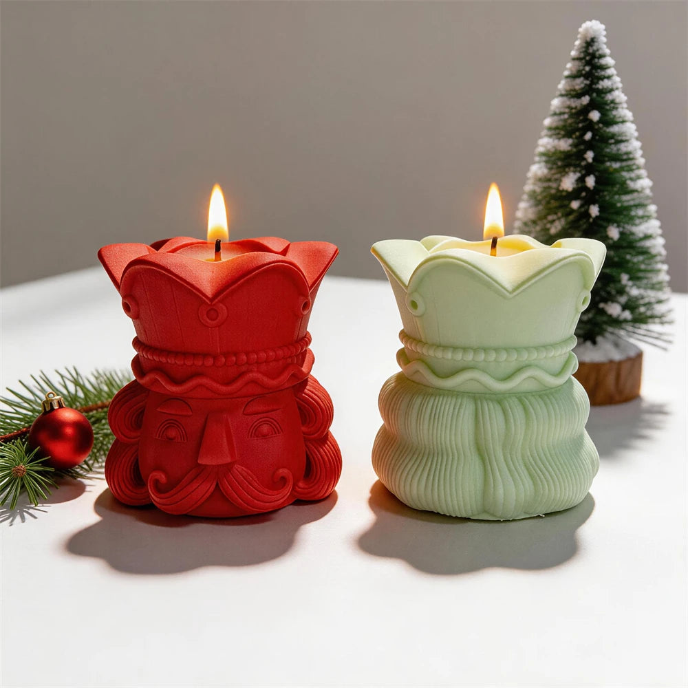 Christmas Nutcracker Statue Candle Silicone Mold