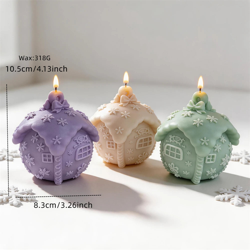 Gingerbread Christmas Ball Silicone Candle Mold