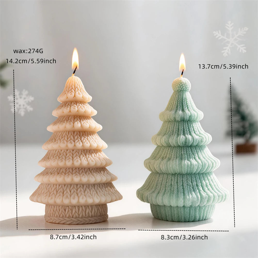 Knit Christmas Tree Silicone Candle Mold