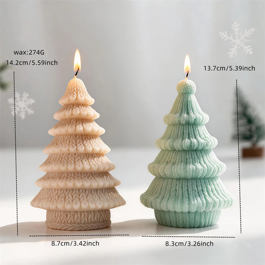 Knit Christmas Tree Silicone Candle Mold
