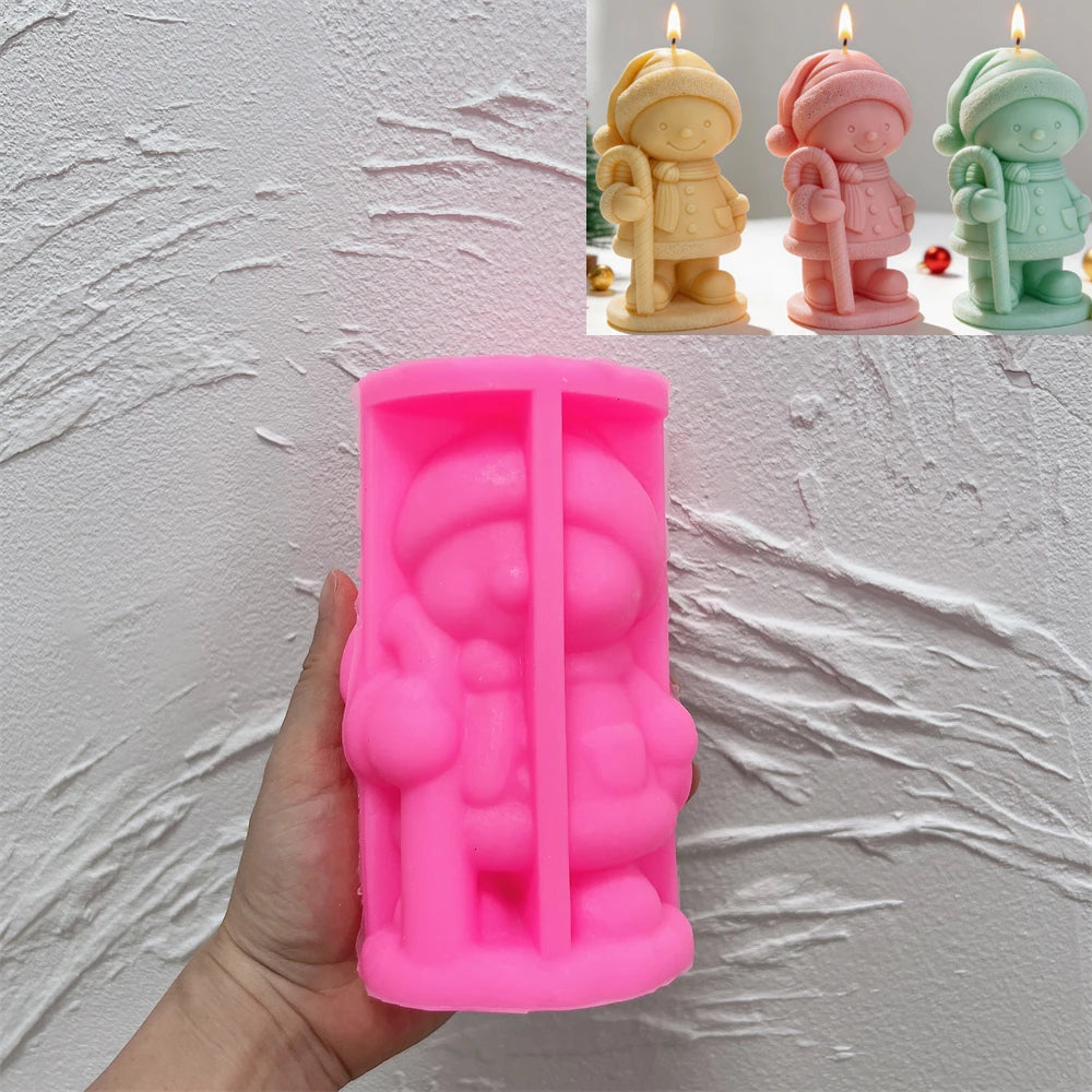 Christmas Gingerbread Snowman Candle Mold
