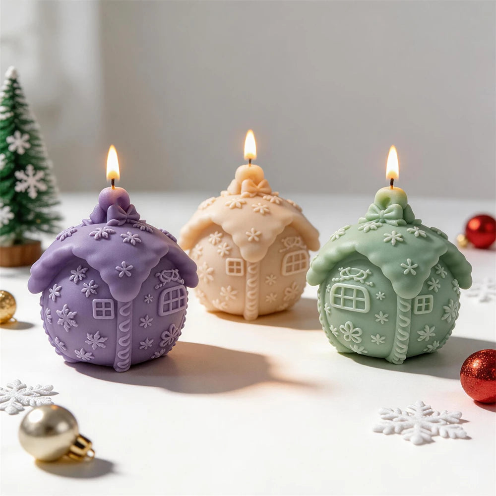Gingerbread Christmas Ball Silicone Candle Mold